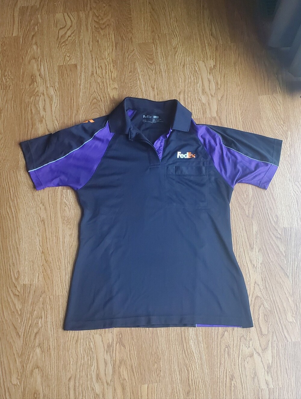 FedEx Black and Purple Short Sleeve Polo Size M